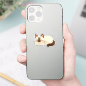 Schattige Siamese Kat Slapend Sticker (Telefoon)
