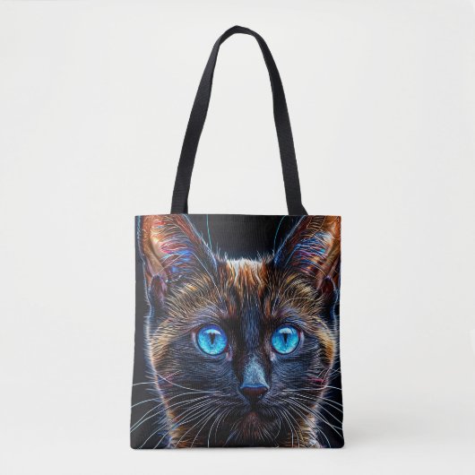 Schattige Siamese kat Tote Bag (Voorkant)