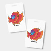 Schattige Siamese kempvis betta cartoon  Badge (Voor- en achterkant)