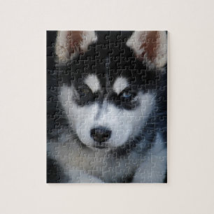 Schattige Siberian Husky Sled Dog Puppy Legpuzzel