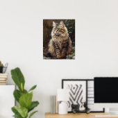 Schattige Siberisch Cat Art Print Poster (Thuiskantoor)