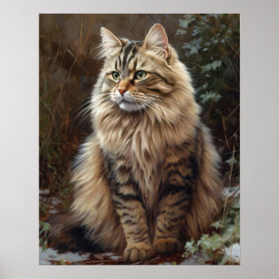 Schattige Siberisch Cat Art Print Poster