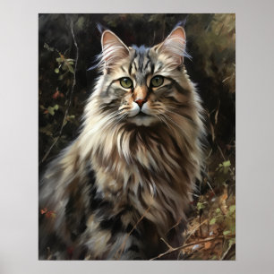Schattige Siberisch Cat Art Print Poster