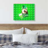 Schattige Siberisch Husky Dog Pet St. Patrick's Da Canvas Afdruk (Insitu (Slaapkamer))
