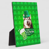 Schattige Siberisch Husky Dog Pet St. Patrick's Da Fotoplaat (Zijkant)