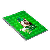 Schattige Siberisch Husky Dog Pet St. Patrick's Da Notitieboek (Rechterzijde)