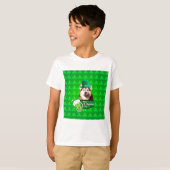 Schattige Siberisch Husky Dog Pet St. Patrick's Da T-shirt (Voorkant volledig)