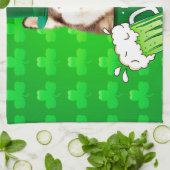 Schattige Siberisch Husky Dog Pet St. Patrick's Da Theedoek (Gevouwen)