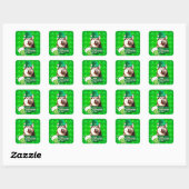 Schattige Siberisch Husky Dog Pet St. Patrick's Da Vierkante Sticker (Vel)