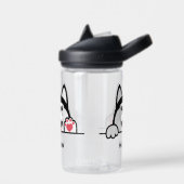 Schattige Siberische Husky aangepaste naam Waterfles (Links)