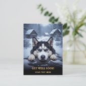 Schattige Siberische Husky Beterschap Briefkaart (Staand voorkant)