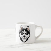 Schattige Siberische Husky Pup Espresso Kop (Rechts)