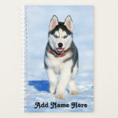 Schattige Siberische Husky Puppy in de sneeuw Planner (Voorkant)