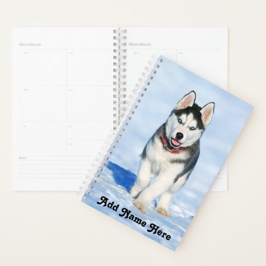 Schattige Siberische Husky Puppy in de sneeuw Planner (Display)