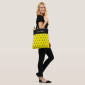 Schattige Silhouet atleet Patroon Tote Bag (Op model)
