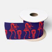 Schattige silhouet, Happy Dance Blue Satijnen Lint (Spoel)