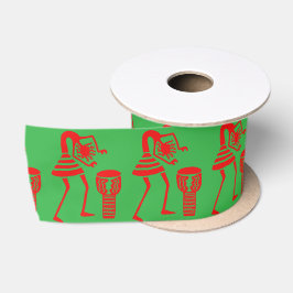 Schattige silhouet, Happy Dance Green Satijnen Lint