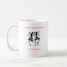 Schattige, silhouet kerstviering koffiemok