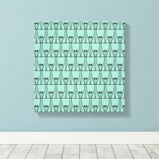 Schattige silhouet kokospalmen canvas afdruk (Insitu (Houten vloer))