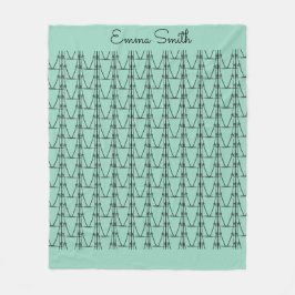 Schattige silhouet Kokospalmen Patroon Zacht Blauw Fleece Deken