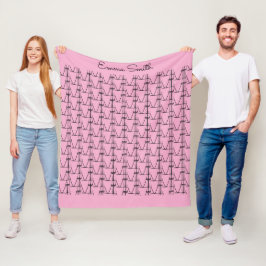 Schattige silhouet Kokospalmen Patroon Zacht Roze Fleece Deken