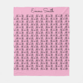 Schattige silhouet Kokospalmen Patroon Zacht Roze Fleece Deken