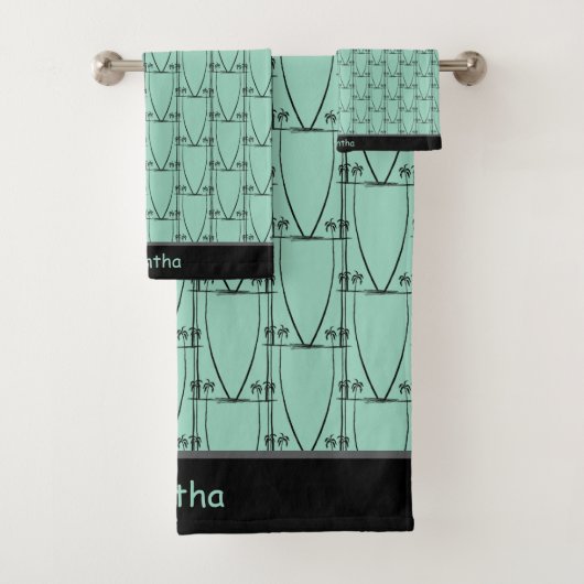 Schattige silhouet, modern roze bad handdoek (Insitu)