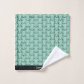 Schattige silhouet, modern roze bad handdoek (Wasdoekje)