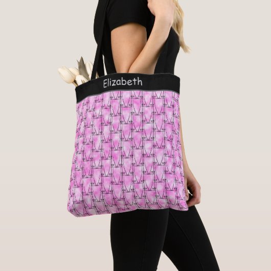 Schattige silhouet, modern roze tote bag (Dichtbij)