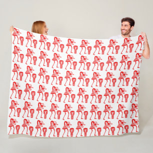 Schattige silhouet, vrolijke dans fleece deken