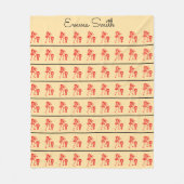 Schattige silhouet, vrolijke dans, ivoor en rood fleece deken (Voorkant)