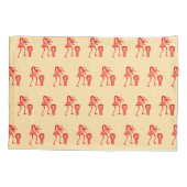 Schattige silhouet, vrolijke dans, ivoor en rood kussensloop (Achterkant-Links)