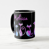 Schattige Silhouetten Van Katten Mok (Voorkant links)