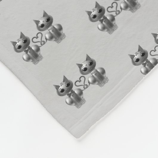 Schattige Silver Cats Fleece Deken (Hoek)