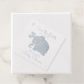Schattige Silver Elephant Baby shower Save the Dat Bedankjes Labels (Met doos)