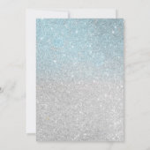 Schattige Silver en Blue Glitter Moon Baby shower Kaart (Achterkant)