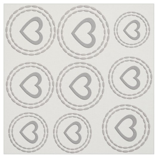 Schattige Silver Hearts Pattern Stof (Swatch)