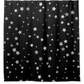 Schattige Silver Stars patroon | Elke achtergrondk Douchegordijn (Voorkant)