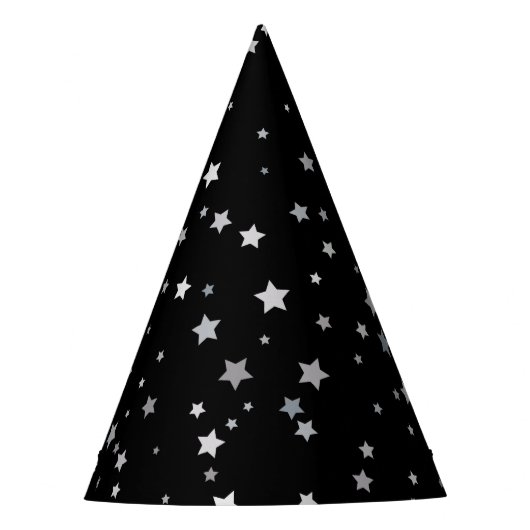 Schattige Silver Stars patroon | Elke achtergrondk Feesthoedjes (Voorkant)