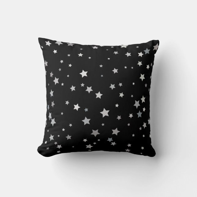 Schattige Silver Stars patroon | Elke achtergrondk Kussen (Voorkant)