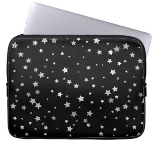 Schattige Silver Stars patroon   Elke achtergrondk Laptop Sleeve