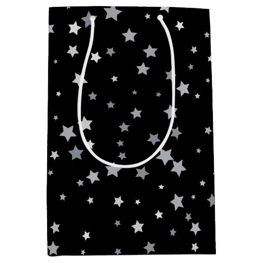 Schattige Silver Stars patroon | Elke achtergrondk Medium Cadeauzakje (Voorkant)
