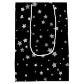Schattige Silver Stars patroon | Elke achtergrondk Medium Cadeauzakje (Achterkant)