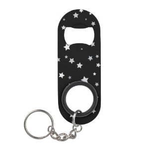 Schattige Silver Stars patroon Elke achtergrondk Mini Flessenopener