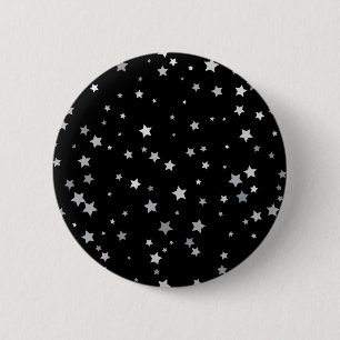 Schattige Silver Stars patroon Elke achtergrondk Ronde Button 5,7 Cm