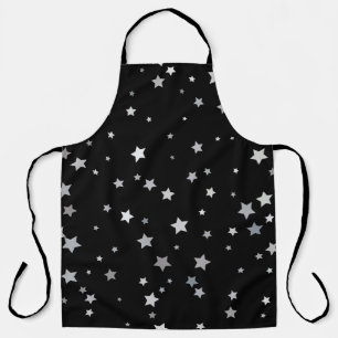 Schattige Silver Stars patroon   Elke achtergrondk Schort