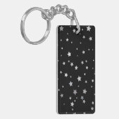 Schattige Silver Stars patroon | Elke achtergrondk Sleutelhanger (Voorkant Links)