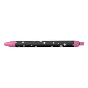 Schattige Silver Stars patroon Elke achtergrondk Zwarte Inkt Pen