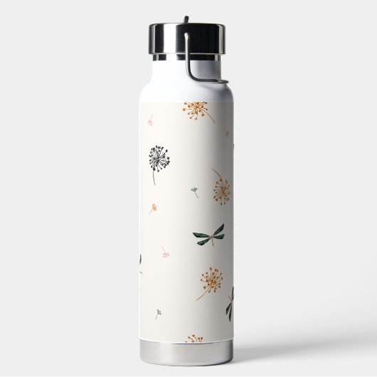 Schattige simpele libellen en bloemen waterfles (Links)