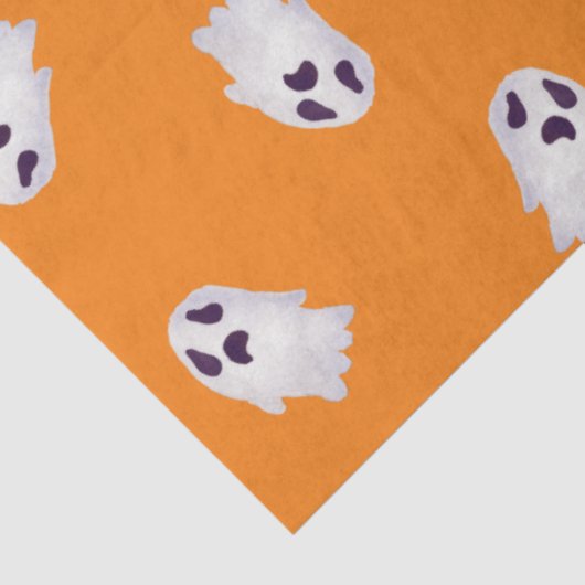 Schattige Sinaasappel & Black Spooky Ghost Hallowe Tissuepapier (Detail)